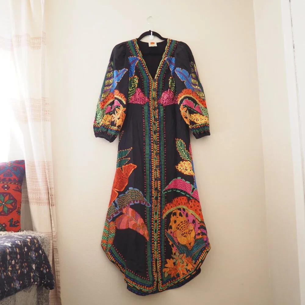 Anthropologie Farm Rio Cool Leopards Dress sz xs - Picture 5 of 12